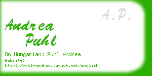 andrea puhl business card